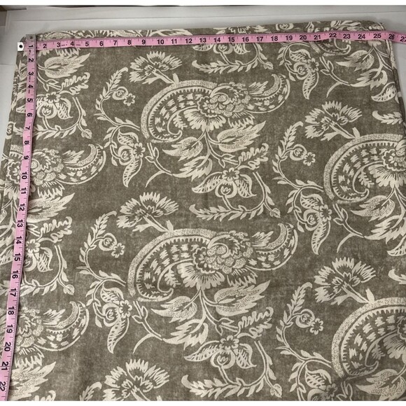 Pottery Barn Alessandra Scroll Pillow Sham 26"x26" Tan Cream Linen Blend Paisley - Picture 8 of 9